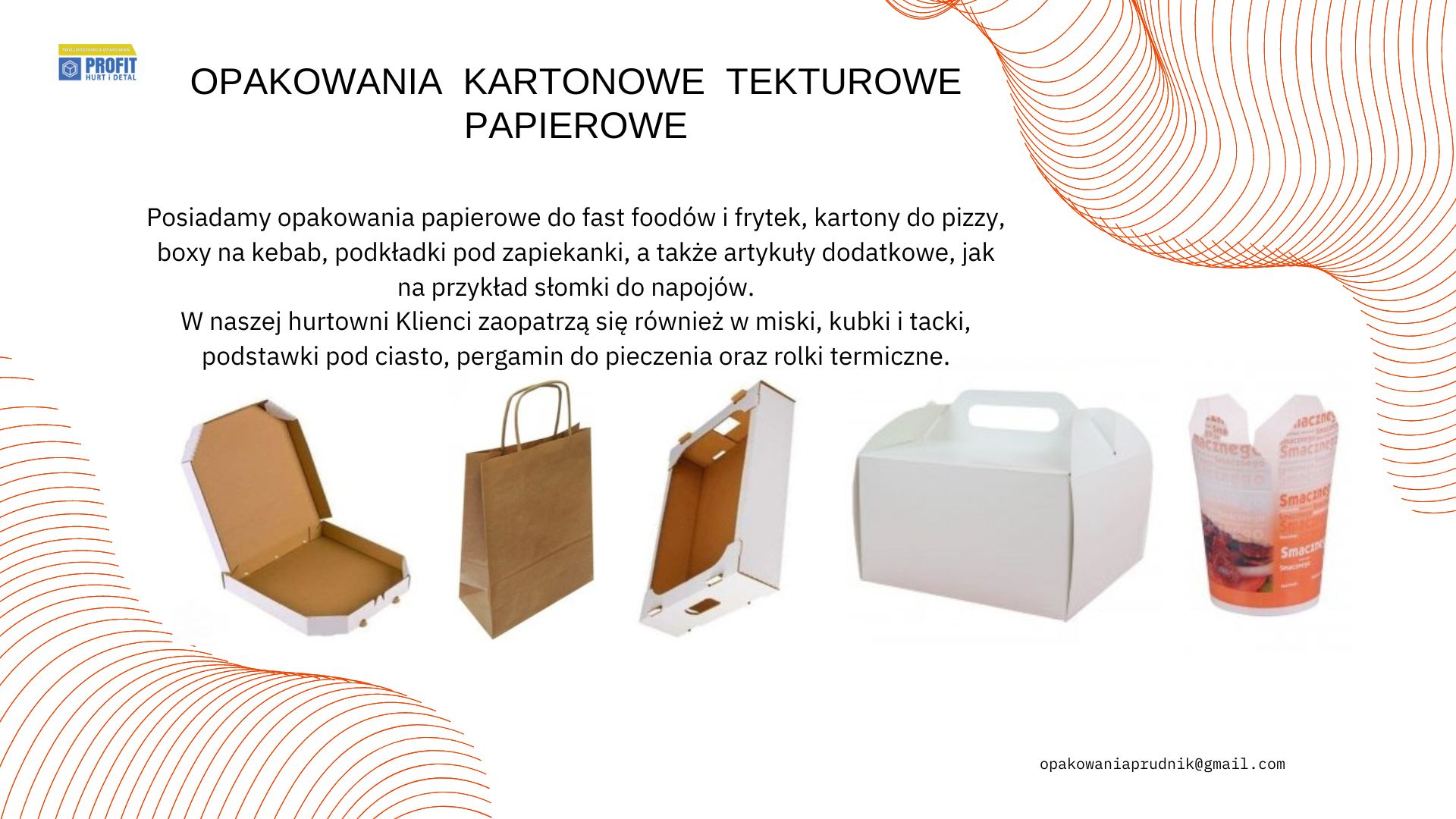 Opakowania do ciast, pizza, pączki.